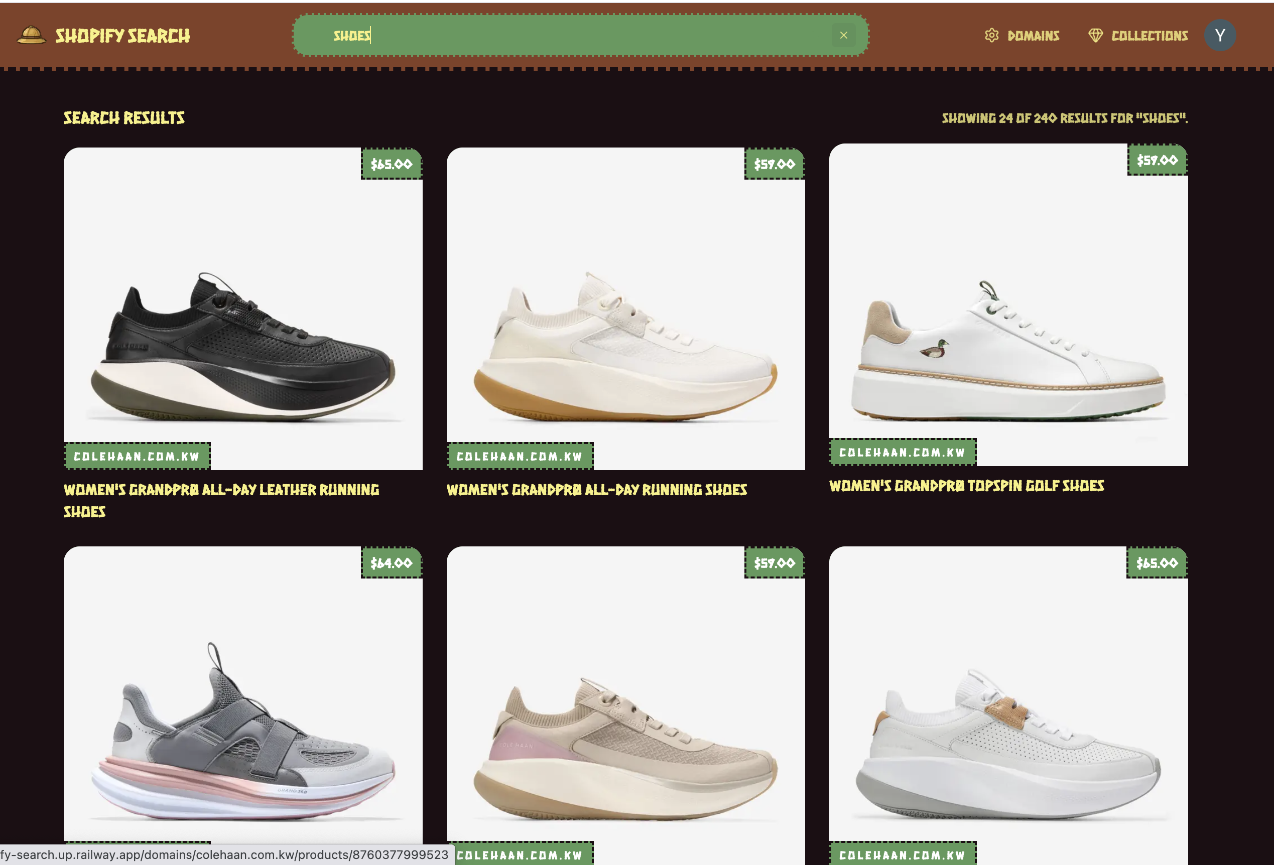 Shopify Search Engine preview
